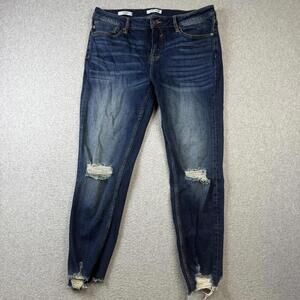 Vigoss Women's Size 32 Medium Wash Blue Thompson Tomboy Distressed Jeans